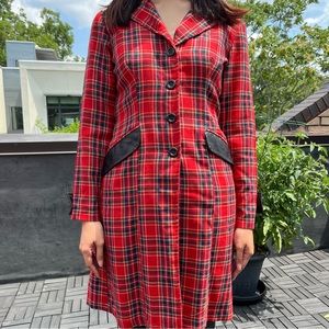 *SOLD* Y2K Vintage Morbid Threads Plaid Coat Top Size S Goth